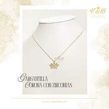 Cargar imagen en el visor de la galería, Gargantilla de Corona con Zirconias
