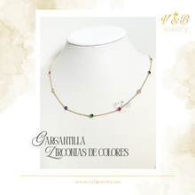 Cargar imagen en el visor de la galería, Gargantilla Zirconias de Colores
