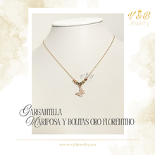 Cargar imagen en el visor de la galería, Gargantilla de Mariposa y Bolitas
