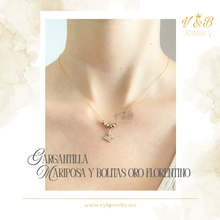 Cargar imagen en el visor de la galería, Gargantilla de Mariposa y Bolitas

