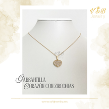 Cargar imagen en el visor de la galería, Gargantilla Corazón con Zirconias
