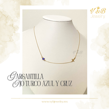 Cargar imagen en el visor de la galería, Gargantilla Cruz y Ojo Turco Chico
