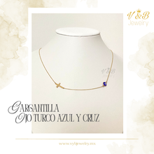 Cargar imagen en el visor de la galería, Gargantilla Cruz y Ojo Turco Grande
