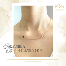 Cargar imagen en el visor de la galería, Gargantilla Cruz y Ojo Turco Grande
