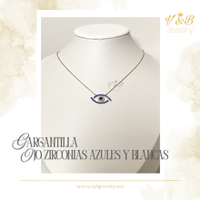 Cargar imagen en el visor de la galería, Gargantilla de Ojo Zirconias Azules
