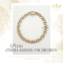 Cargar imagen en el visor de la galería, Pulso Cadena Barbada con Zirconias

