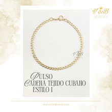 Cargar imagen en el visor de la galería, Pulso Cadena Tejido Cubano - 3MM
