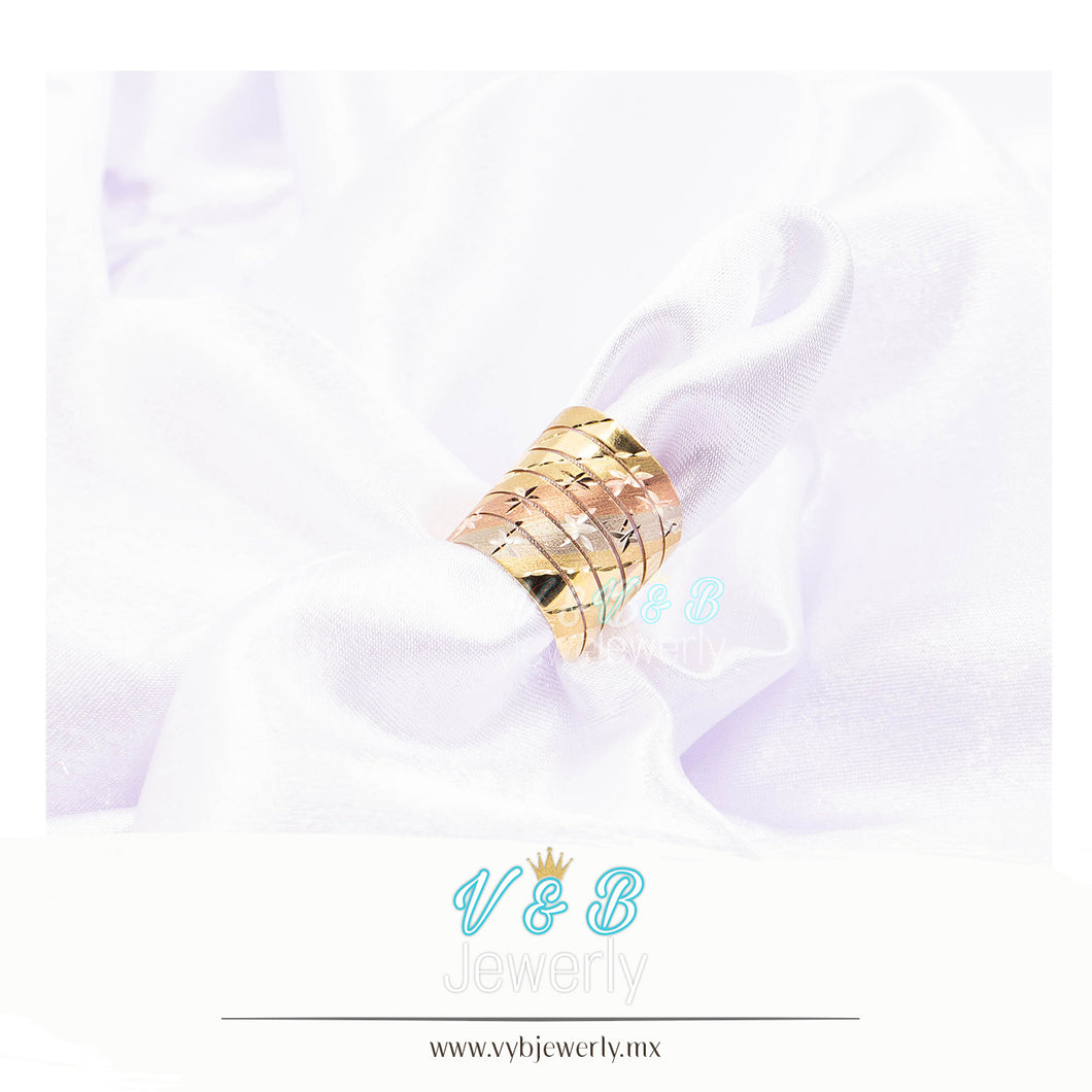 Anillo Líneas 3 Oros