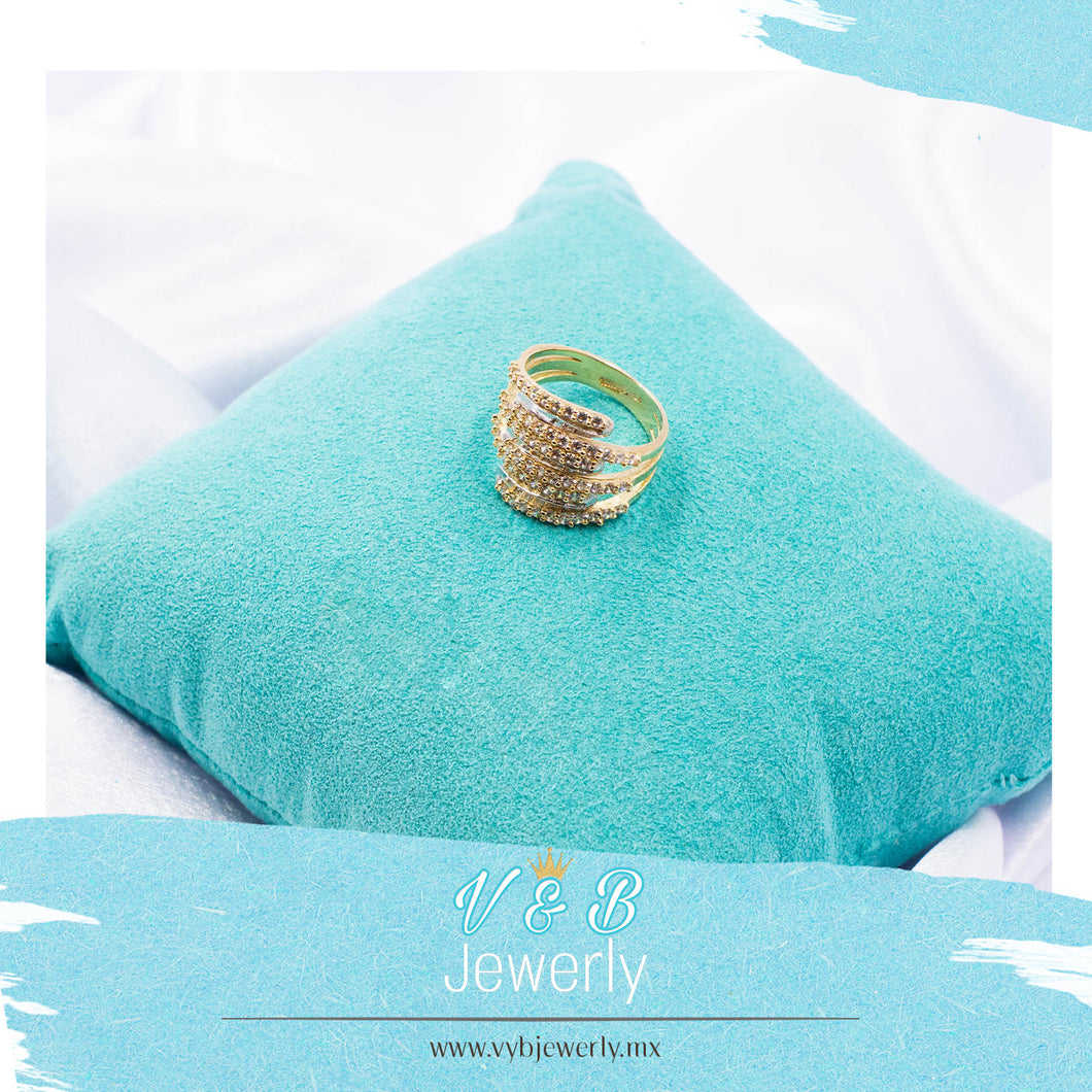 Anillo Líneas con Zirconias