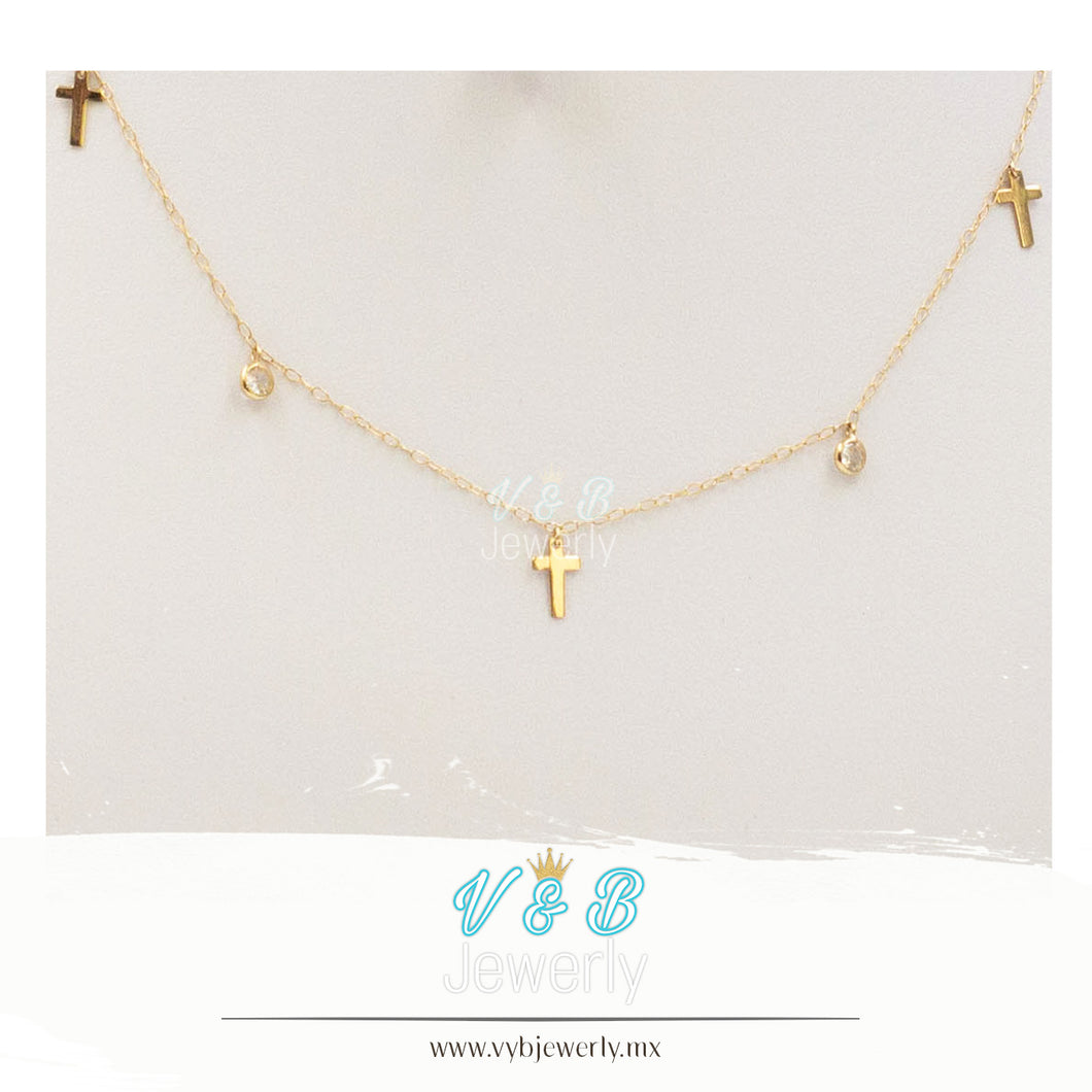 Gargantilla Cruces y Zirconias