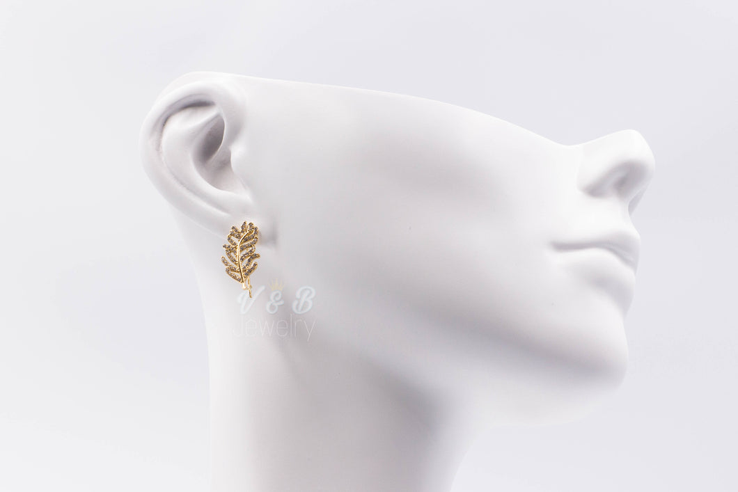 Arete Hoja con zirconias